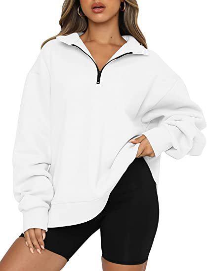 Sweatshirts Zip Turndown Collar