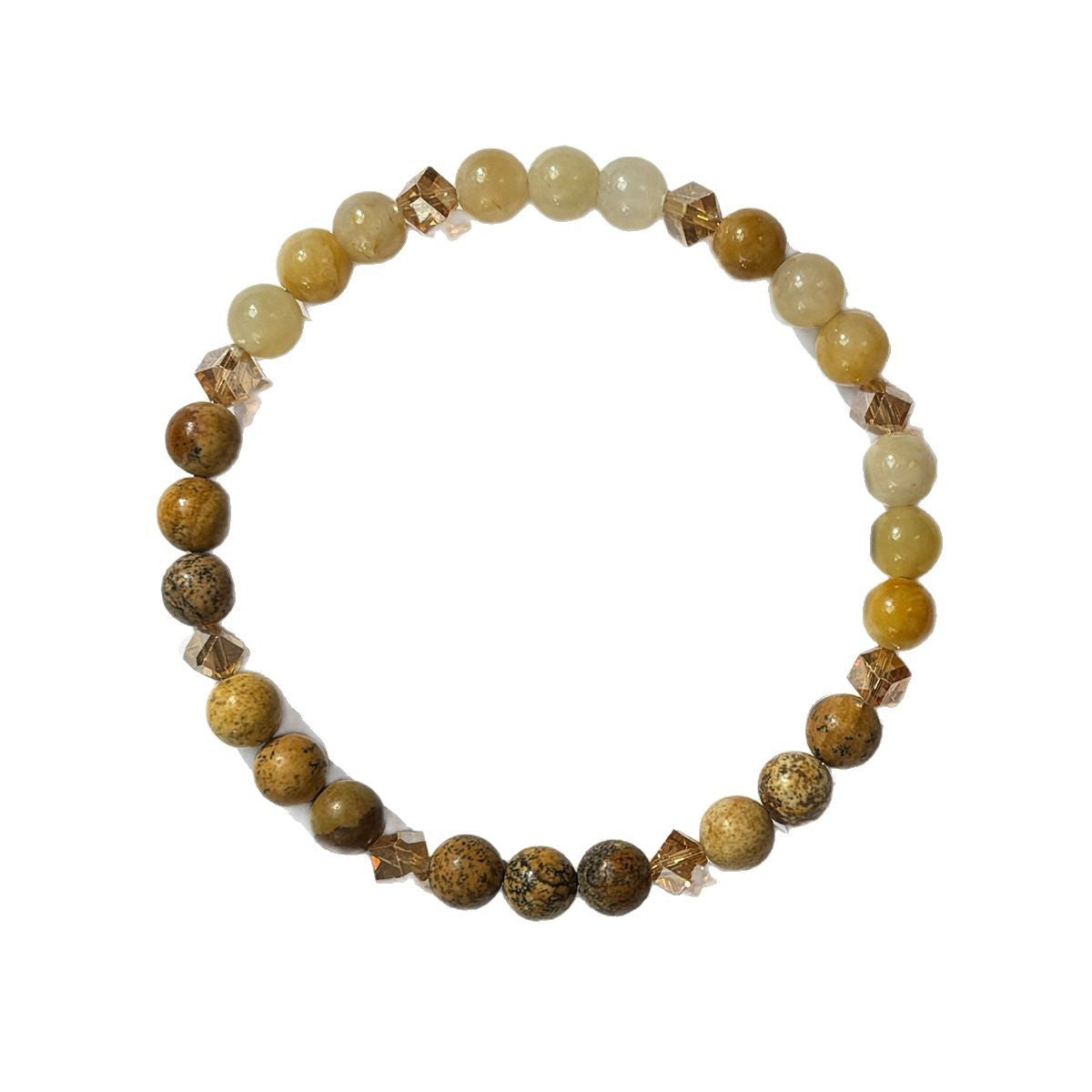 Handmade Map Stone Citrine Beaded Bracelet
