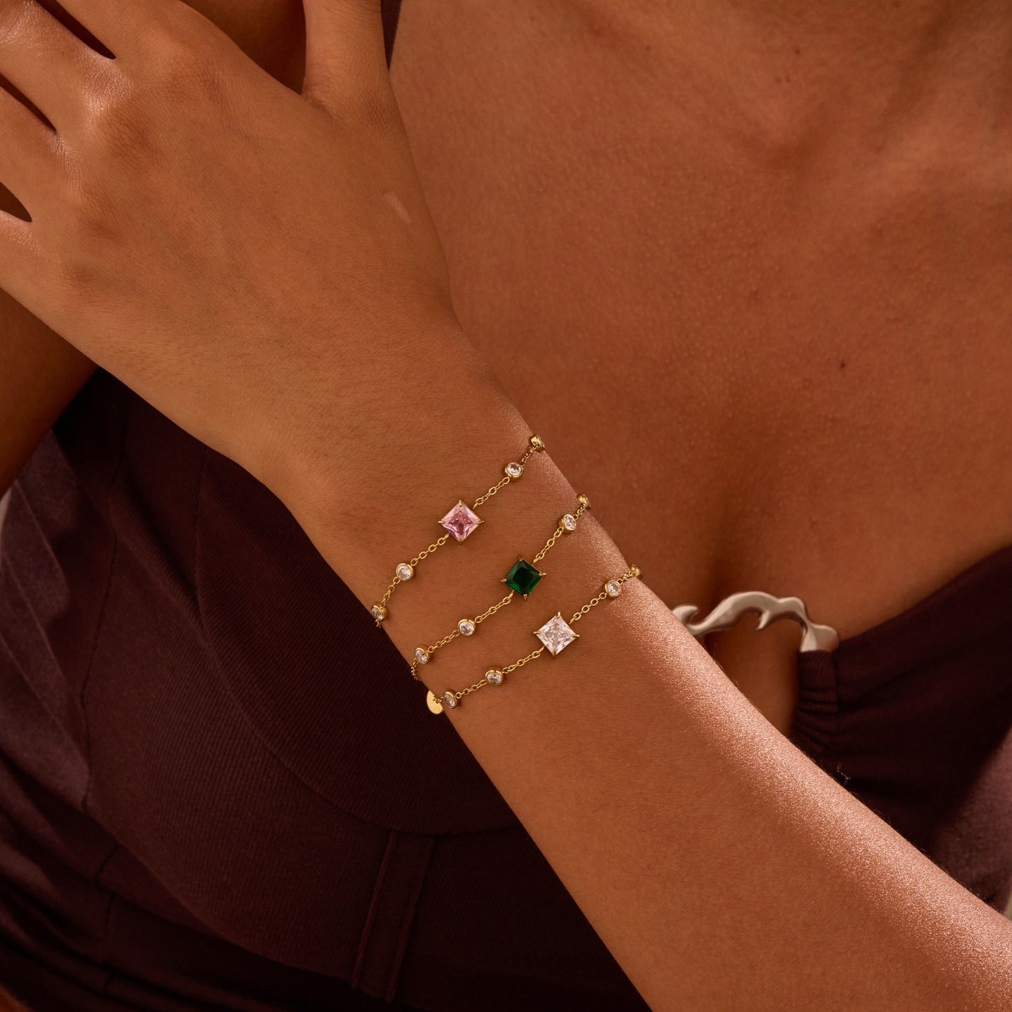 Zircon Minimalist Titanium Steel Bracelet