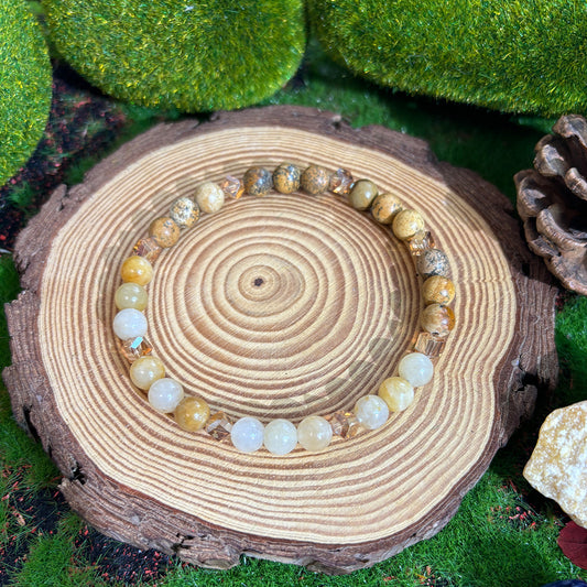 Handmade Map Stone Citrine Beaded Bracelet
