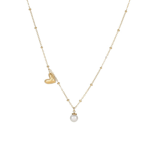 Ins Fashion Pearl Heart Pendant Clavicle Chain