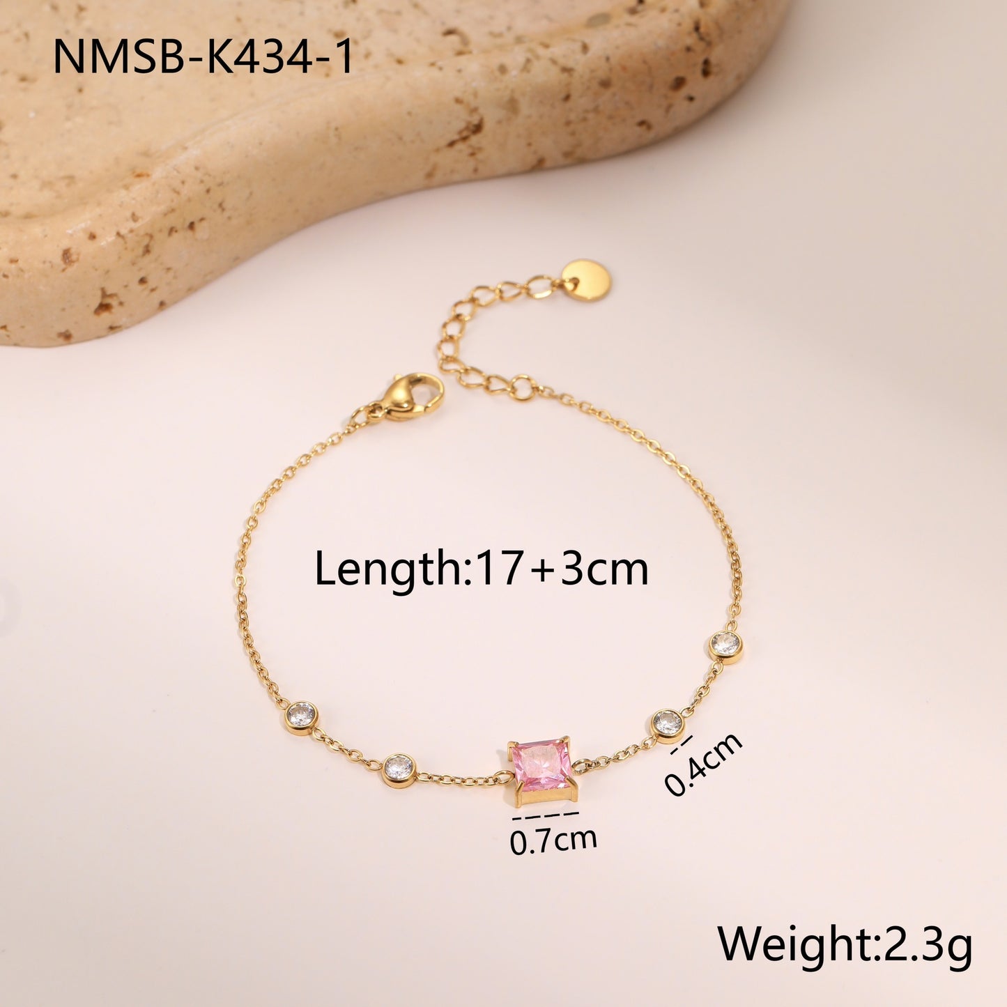 Zircon Minimalist Titanium Steel Bracelet
