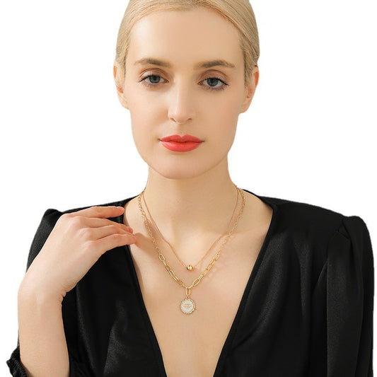 Double-layer Bee Necklace Simple Vintage Sweater Chain