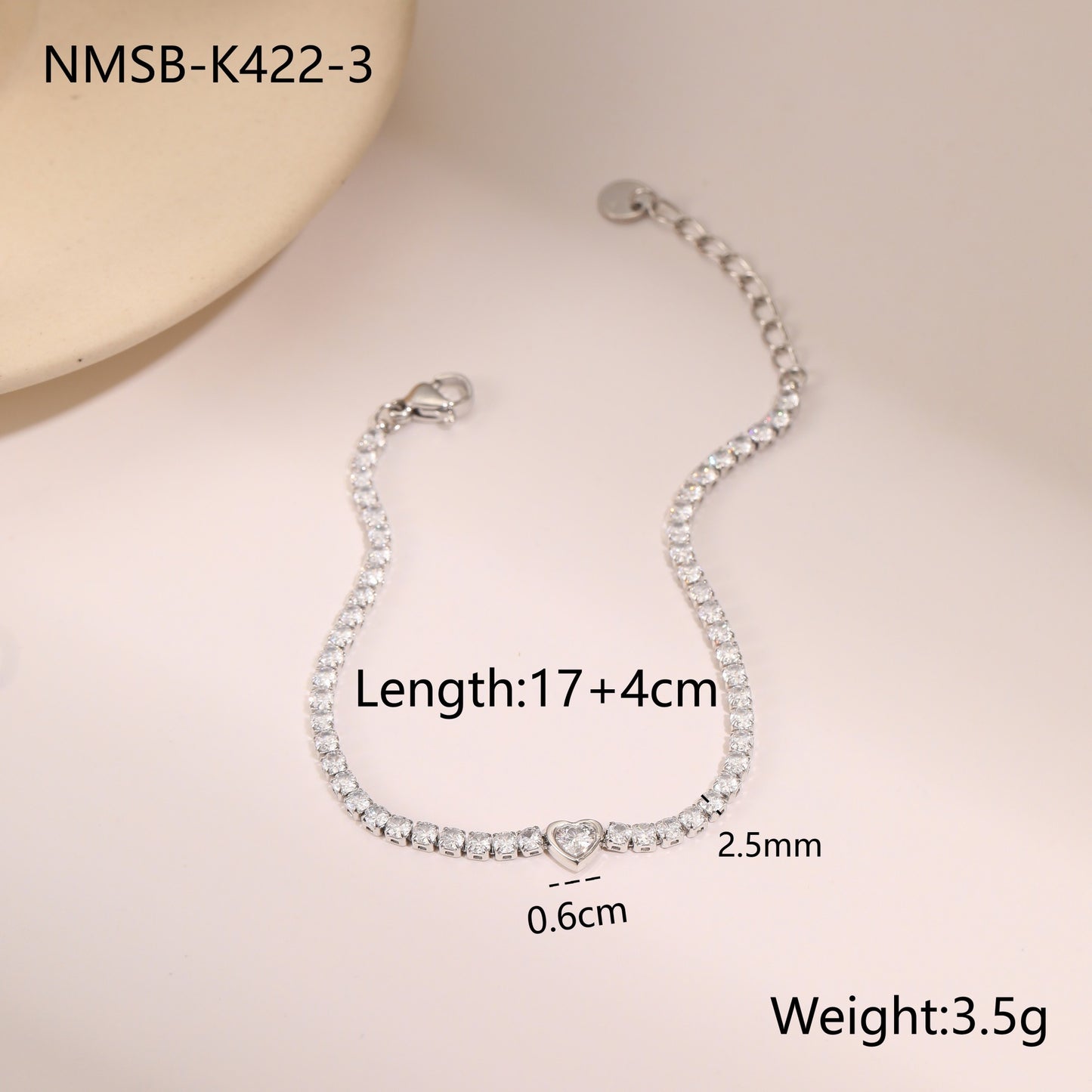Titanium Steel Bracelet Inlaid Zircon