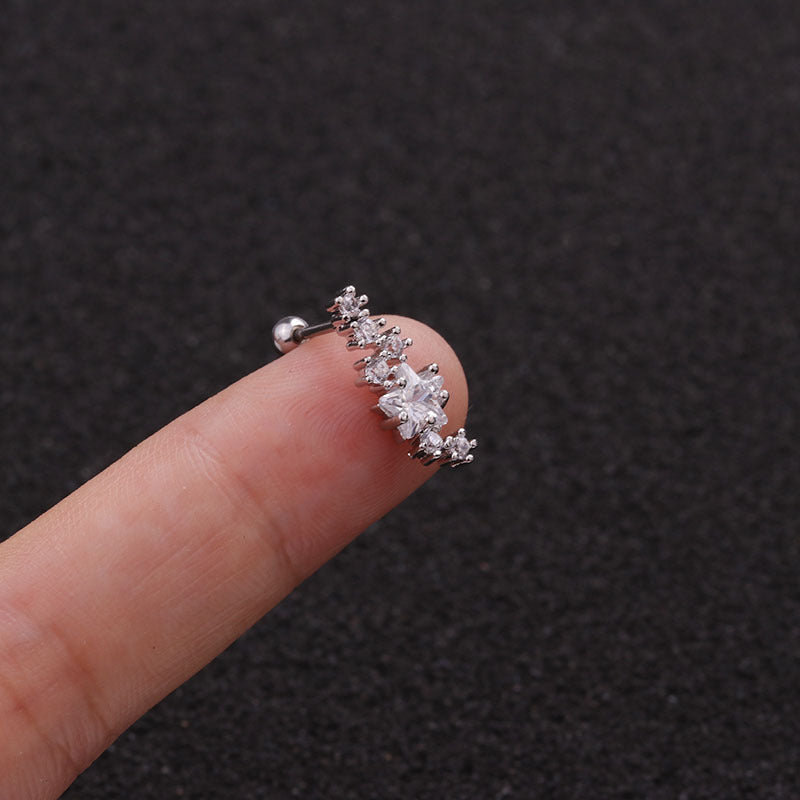 Creative Leaves Ear Studs Twist Ball Stainless Steel Ear Bone Nail