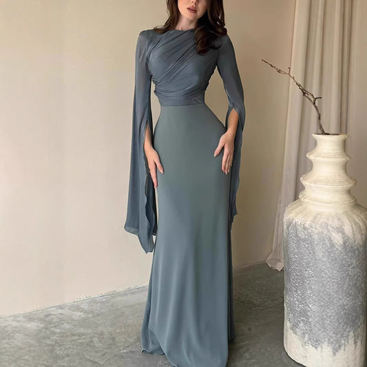 Fashion Temperament Crew Neck Slim Fit Dress