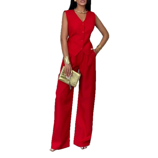 Women's Outer Vest Pants Two-piece Set