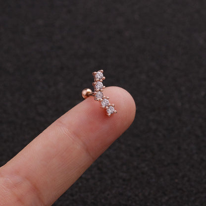 Creative Leaves Ear Studs Twist Ball Stainless Steel Ear Bone Nail