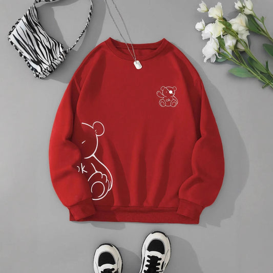 Teddy Bear Printing Sweatshirts