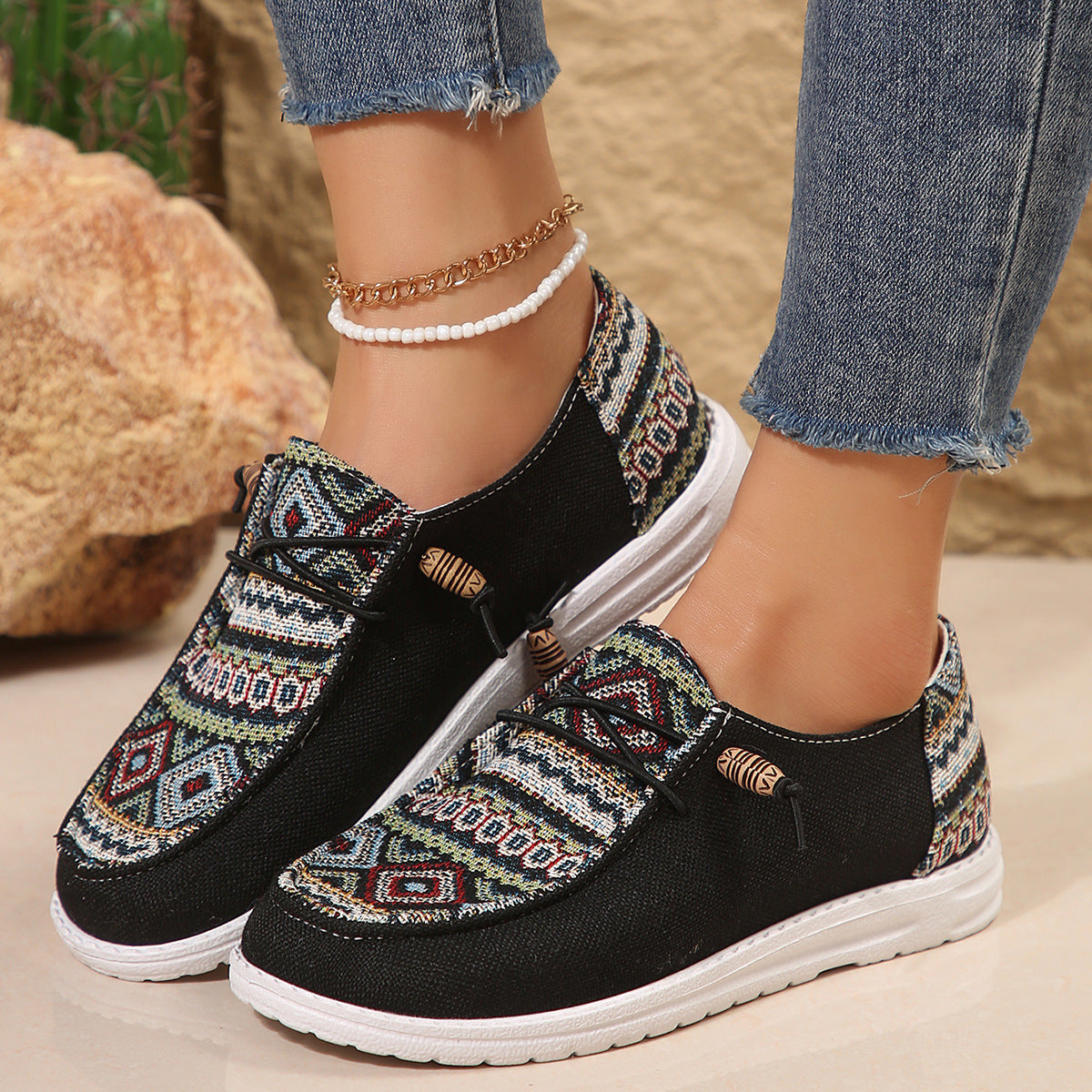 Women's Flat Round Toe Low-top Shoes