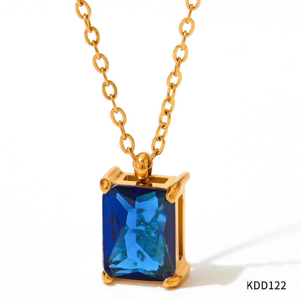 Stainless Steel Zircon Necklace