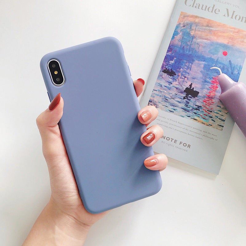 Simple And Fresh Pure Color Apple X Suitable Mobile Phone Case IPhonexsmax/xr/8/7plus 6s Soft For Men And Women