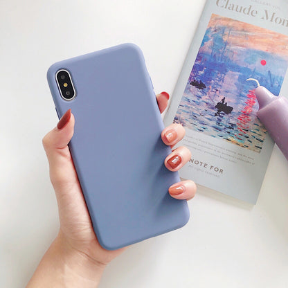Simple And Fresh Pure Color Apple X Suitable Mobile Phone Case IPhonexsmax/xr/8/7plus 6s Soft For Men And Women