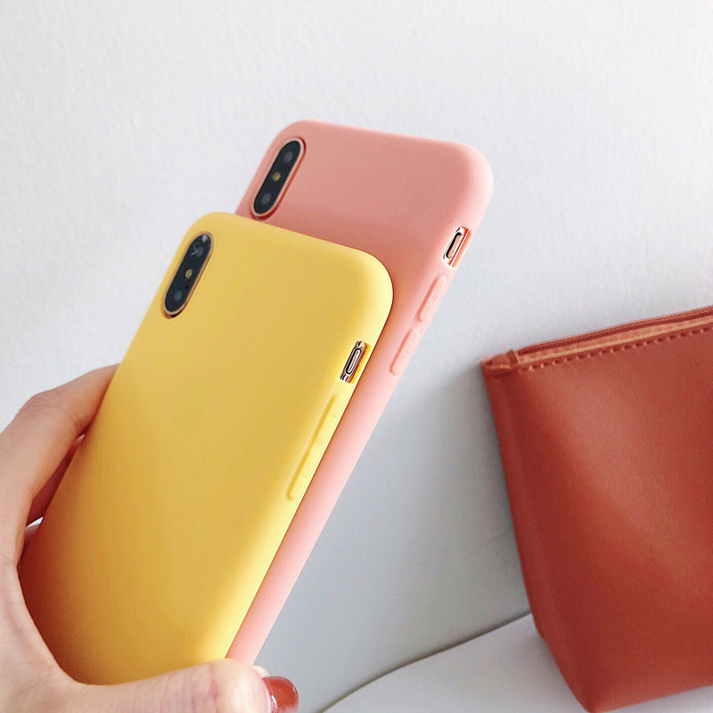 Simple And Fresh Pure Color Apple X Suitable Mobile Phone Case IPhonexsmax/xr/8/7plus 6s Soft For Men And Women