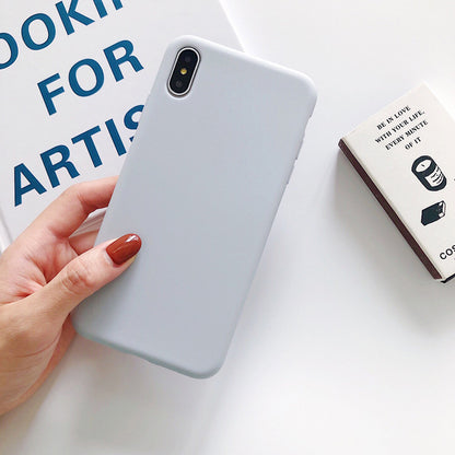 Simple And Fresh Pure Color Apple X Suitable Mobile Phone Case IPhonexsmax/xr/8/7plus 6s Soft For Men And Women