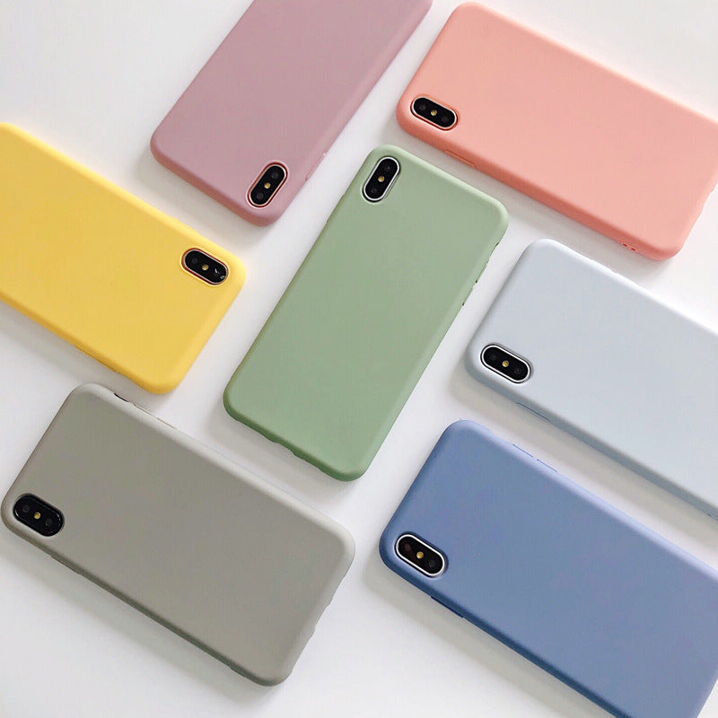 Simple And Fresh Pure Color Apple X Suitable Mobile Phone Case IPhonexsmax/xr/8/7plus 6s Soft For Men And Women