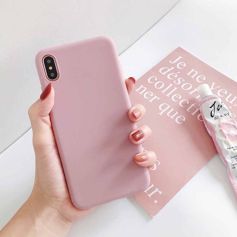 Simple And Fresh Pure Color Apple X Suitable Mobile Phone Case IPhonexsmax/xr/8/7plus 6s Soft For Men And Women