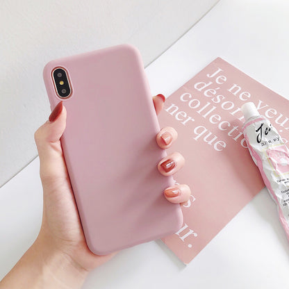 Simple And Fresh Pure Color Apple X Suitable Mobile Phone Case IPhonexsmax/xr/8/7plus 6s Soft For Men And Women
