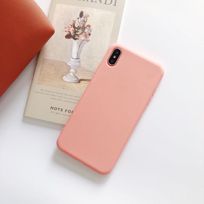 Simple And Fresh Pure Color Apple X Suitable Mobile Phone Case IPhonexsmax/xr/8/7plus 6s Soft For Men And Women