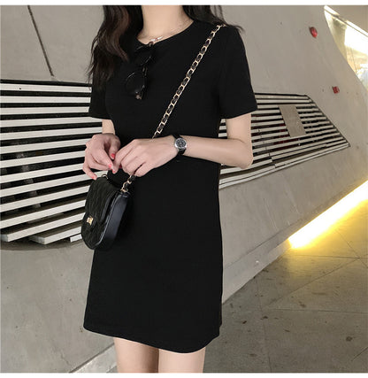 The New 2022 Summer And Korean Version Of The Mid-length Dress Female Student Solid Color Foreign Trade Women&#039;s Dress Skirt Clothes Are Available