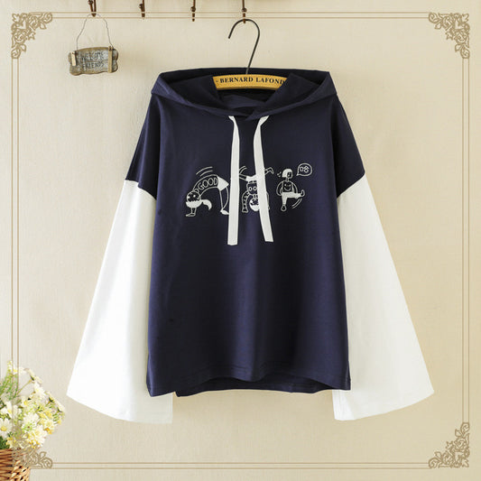 Cartoon Embroidery Hooded Sweatshirts