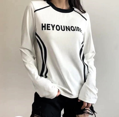 Letter Print Casual Knitted Shirt