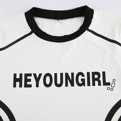 Letter Print Casual Knitted Shirt
