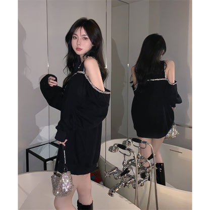 Long-sleeved Strapless Loose Tank Tops For Women