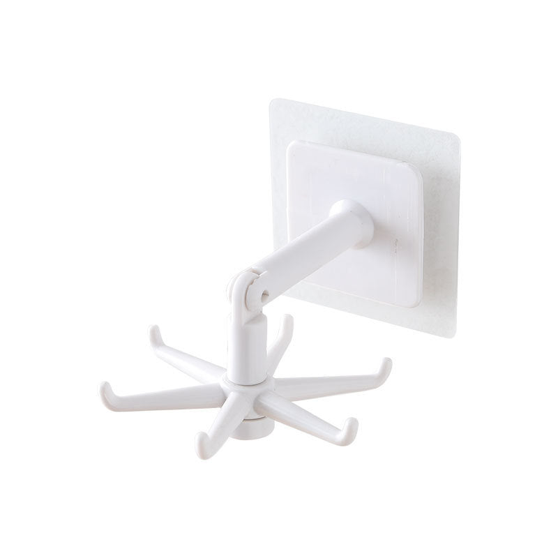 Multifunctional rotatable kitchen utensils storage rack bathroom kitchen hole free hook