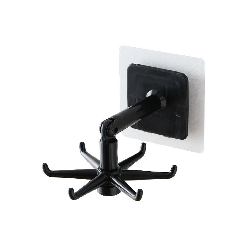 Multifunctional rotatable kitchen utensils storage rack bathroom kitchen hole free hook