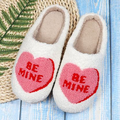 Love Heart Cotton Slippers