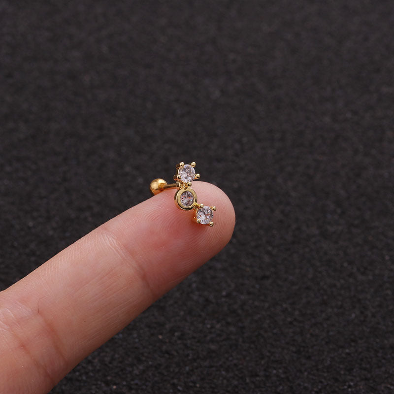 Creative Leaves Ear Studs Twist Ball Stainless Steel Ear Bone Nail