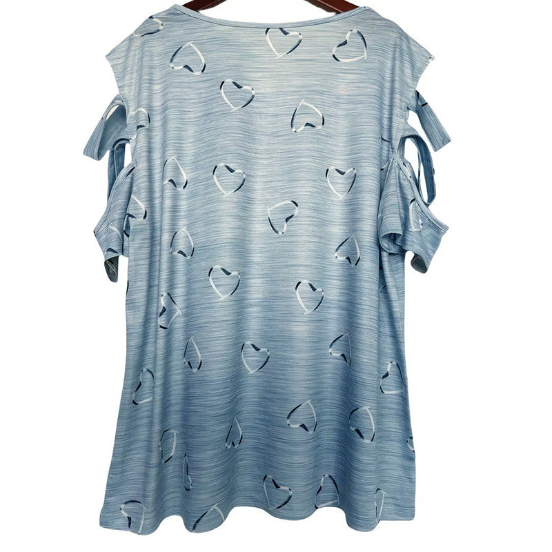 Hollow Out Short Sleeve Tops