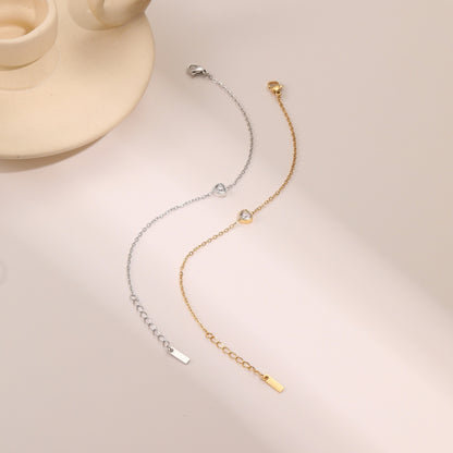 Diamond Zircon Bracelet Gold Plated Stainless Steel