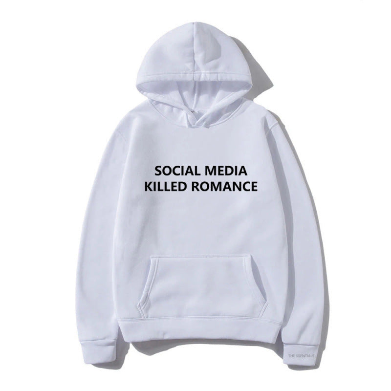 Spring Letter Pattern Printed Hoodie Long Sleeve Casual Coat Top