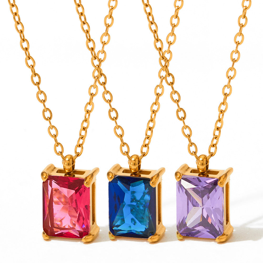 Stainless Steel Zircon Necklace