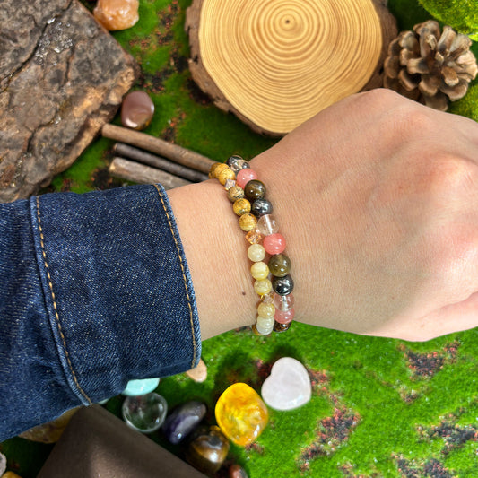Handmade Map Stone Citrine Beaded Bracelet