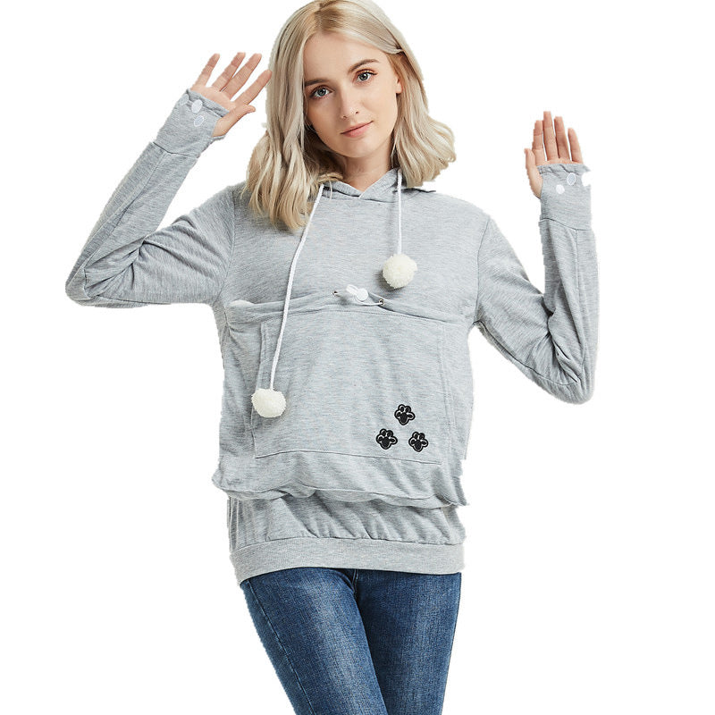 Pullover Sweatshirts With Pet Pocket
