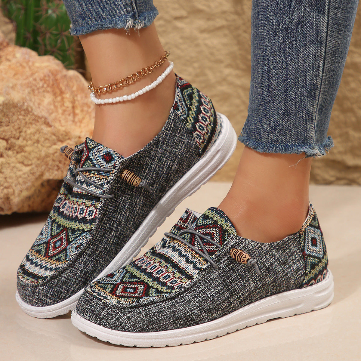 Women's Flat Round Toe Low-top Shoes