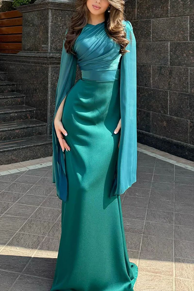 Fashion Temperament Crew Neck Slim Fit Dress