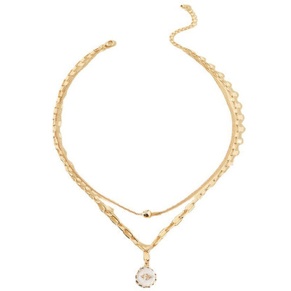 Double-layer Bee Necklace Simple Vintage Sweater Chain