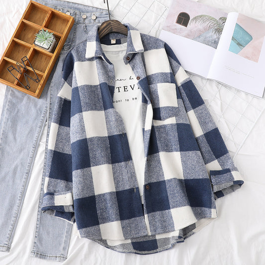 Literary Fan Plaid Shirt Jacket