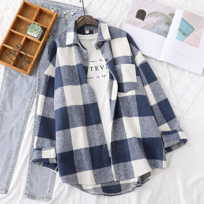 Literary Fan Plaid Shirt Jacket