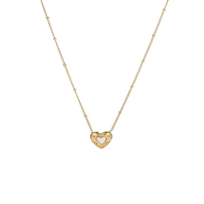 Heart-shaped Natural Stone Pendant Necklace