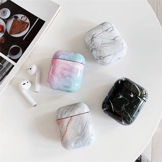 White Marble Case for Airpods Earphone Case