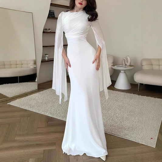 Fashion Temperament Crew Neck Slim Fit Dress