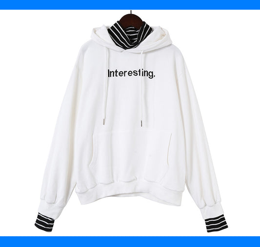 Harajuku striped turtleneck hoodies