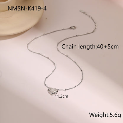 Heart-shaped Natural Stone Pendant Necklace