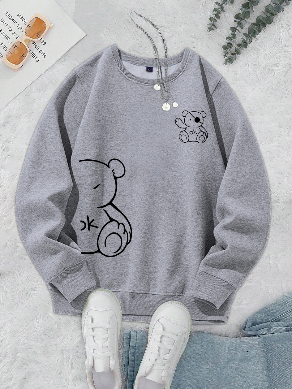 Teddy Bear Printing Sweatshirts