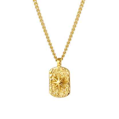 Vintage Eight Awn Star Pendant Necklace